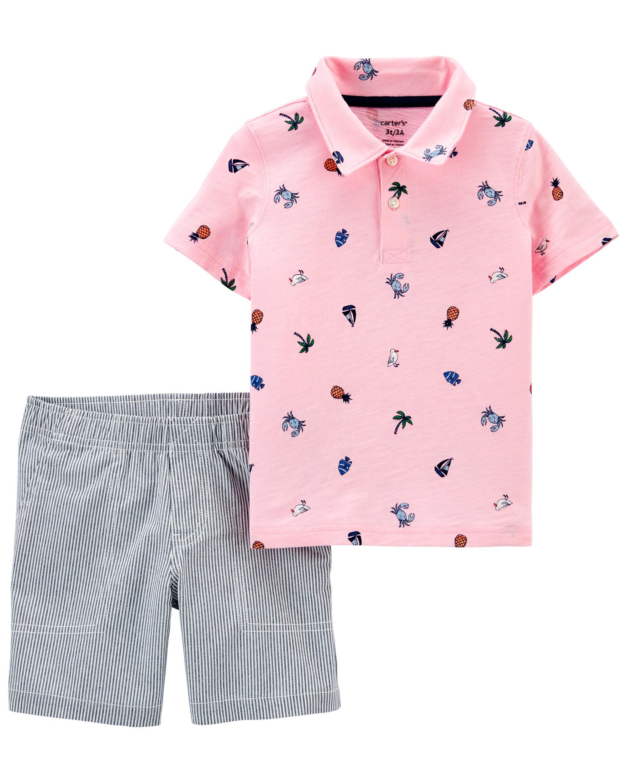 *DOORBUSTER* 2-Piece Jersey Polo & Short Set