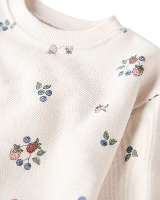 Product image 2 of Baby Organic Cotton French Terry Sweatshirt in Berry Blossom Print