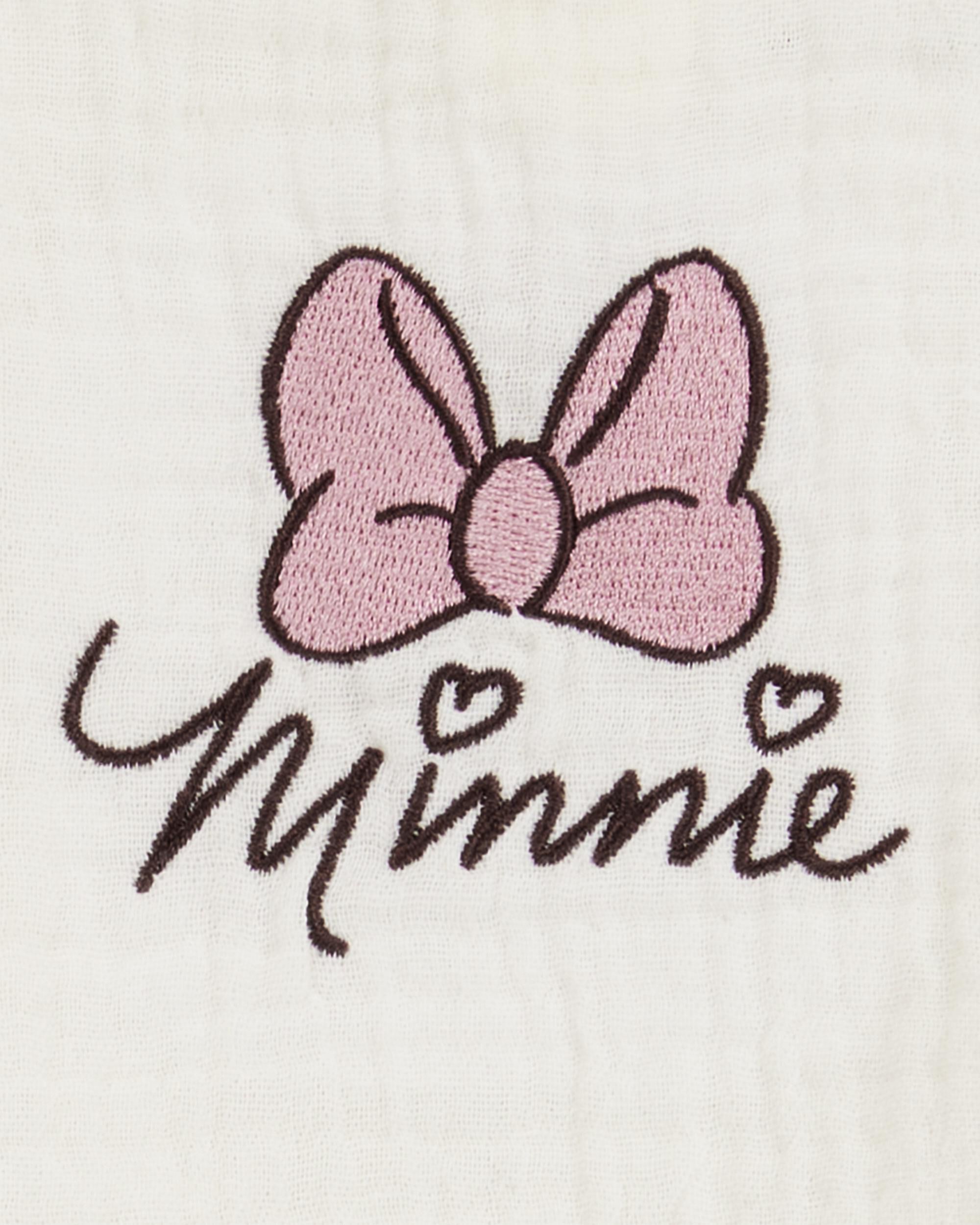 Baby Girl 2-Piece Minnie Mouse Flutter-Sleeve Gauze Top & Short Set - Cream