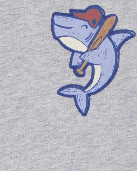 Product image 3 of Toddler 2-Piece Shark Raglan Tee & Pull-On Shorts Set - Grey/Navy