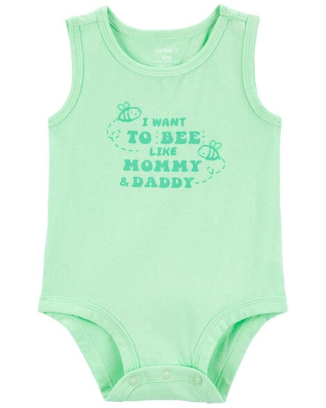  Product image 1 of Baby 'Bee Like Mommy And Daddy' Sleeveless Bodysuit