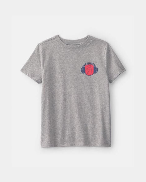 boys 'streetball' basketball graphic tee - grey