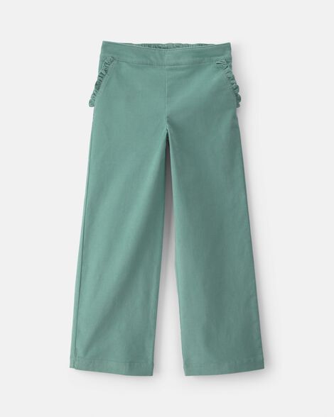 girls corduroy wide-leg pants - green