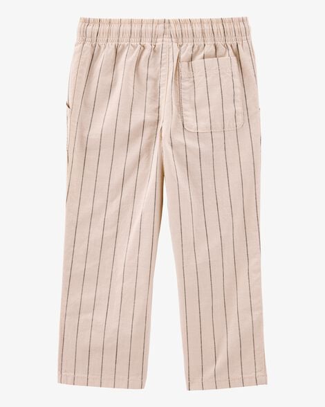 Product image 4 of Toddler Striped Pull-On Cotton Pants - Tan
