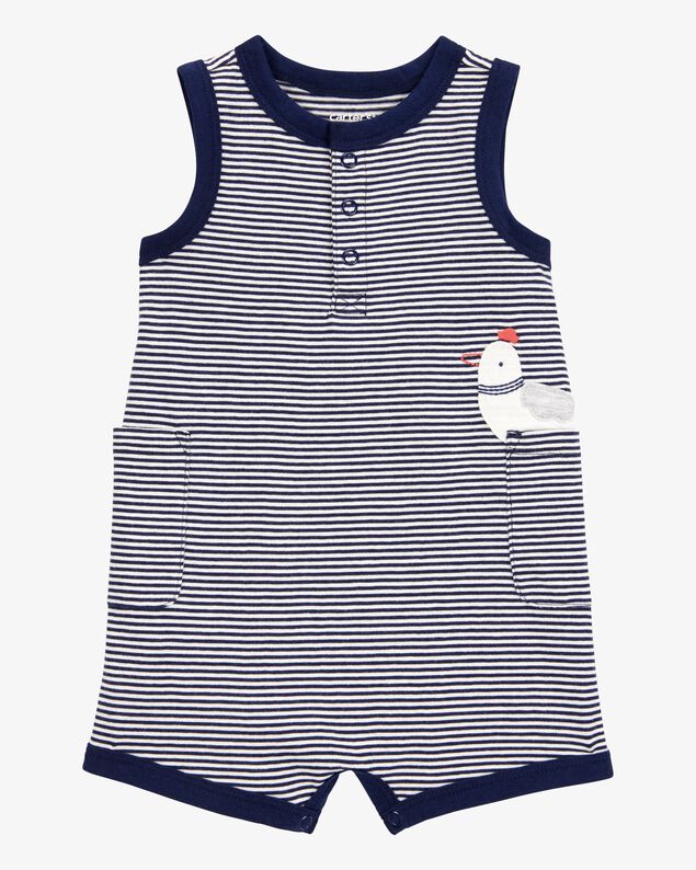 Product image 1 of Baby Boy Blue Striped 1-Piece Romper