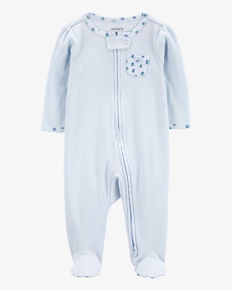  Product image 1 of Baby Floral 2-Way Zip Ribbed Sleep & Play Pajamas