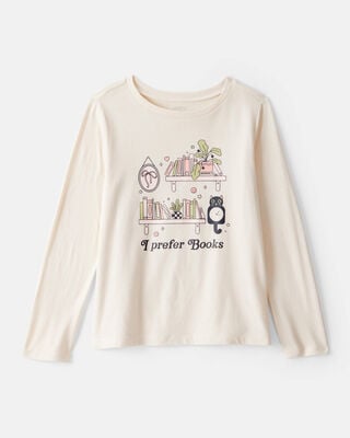 Girls Strawberry Happy Vibes Long-Sleeve Graphic Tee - Pink