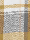 Yellow - Kid Plaid Cotton Long-Sleeve Button-Down Shirt - Plaid, Selected