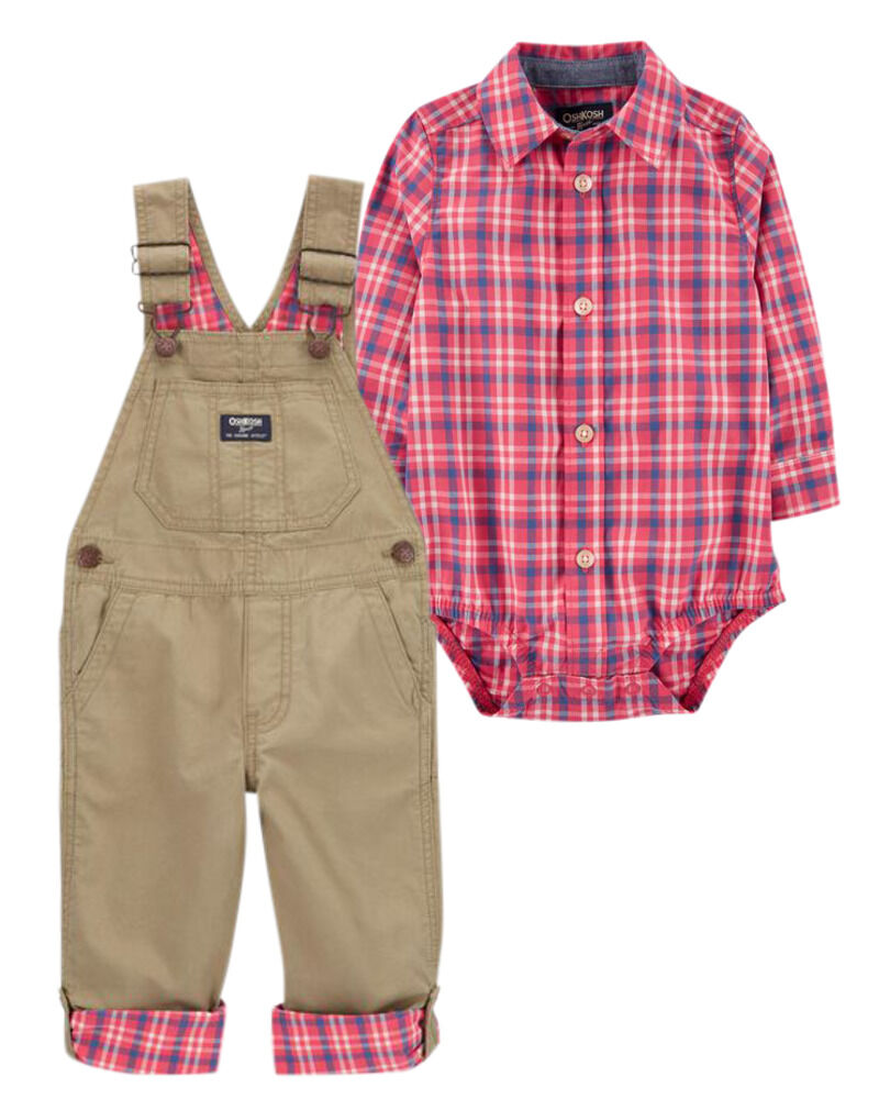 Bundle Baby ButtonFront Bodysuit and Overalls Set