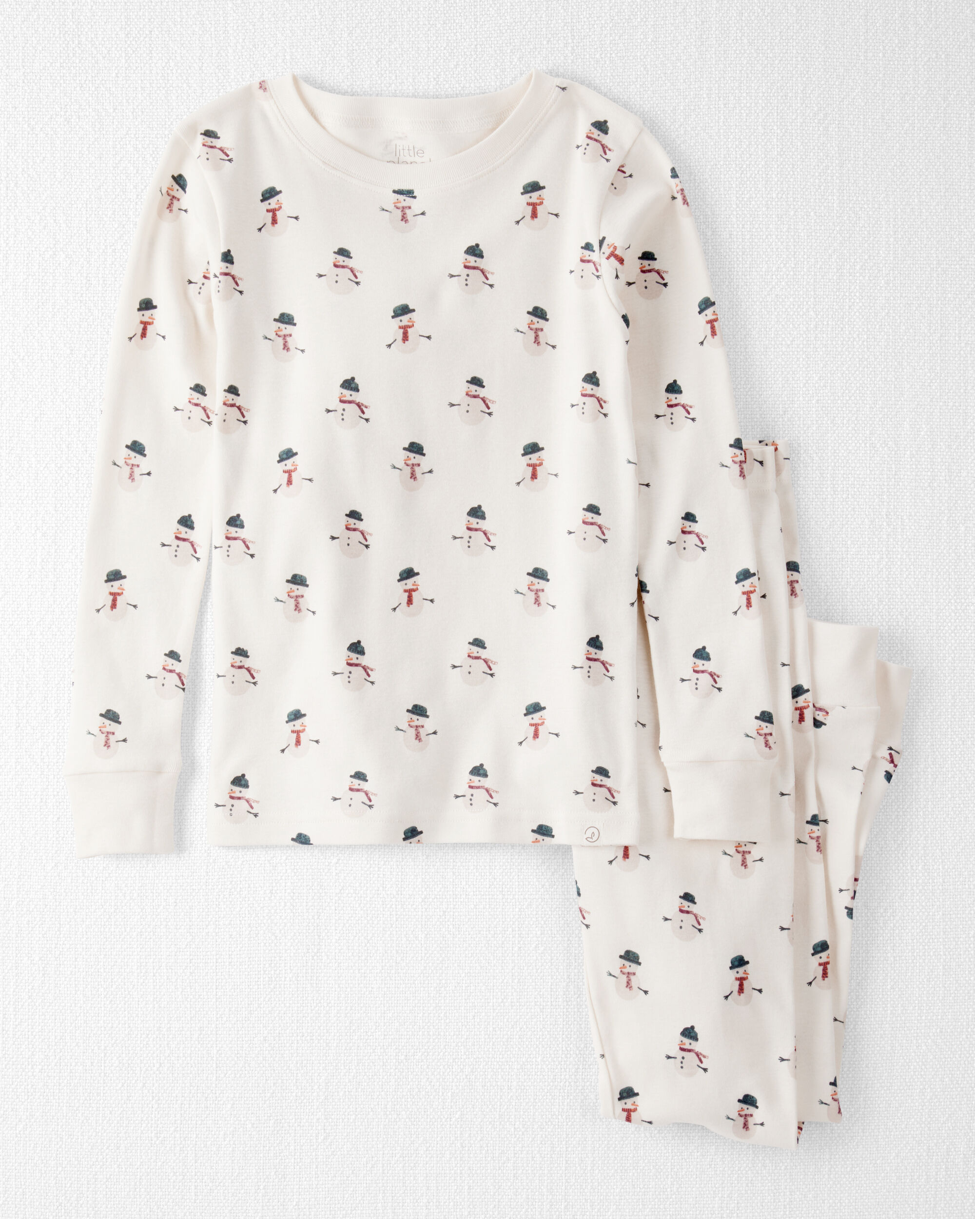 Little Planet Kid Boys Organic Cotton Snowman Print Pajamas Kids Size 6 Snowman 14$