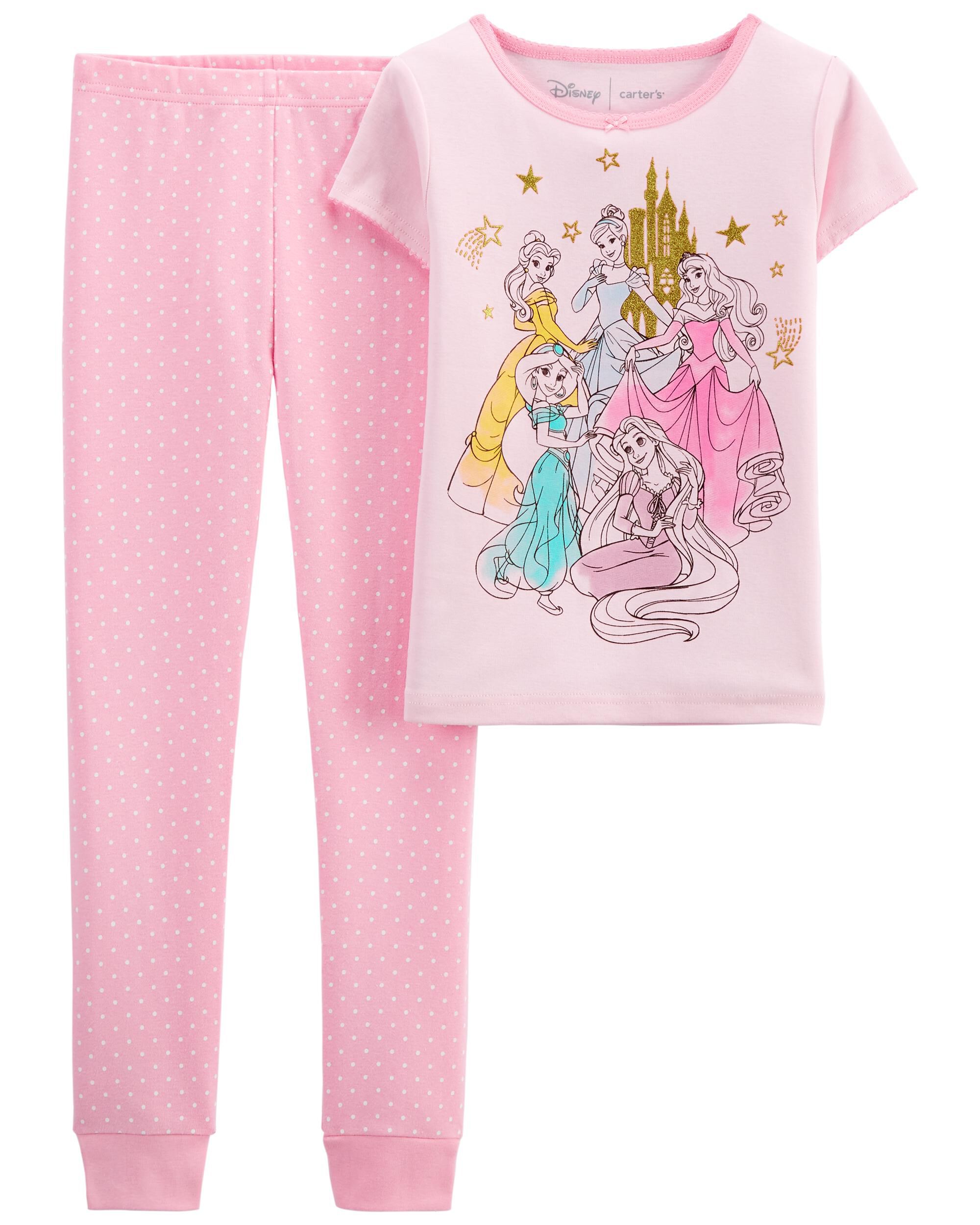 Disney Girls' Princess Snug Fit Cotton Pajamas