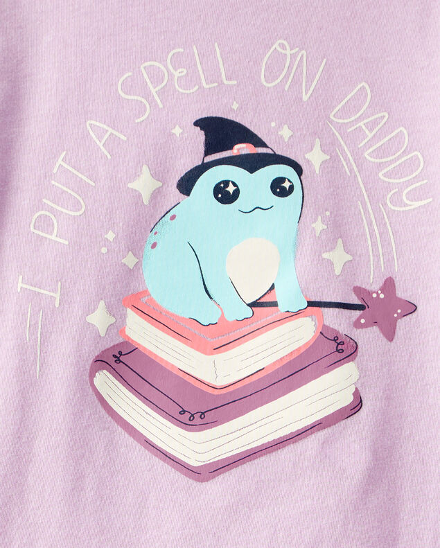Product image 2 of Toddler Girl I Put A Spell On Daddy Long-Sleeve Graphic Tee - Purple