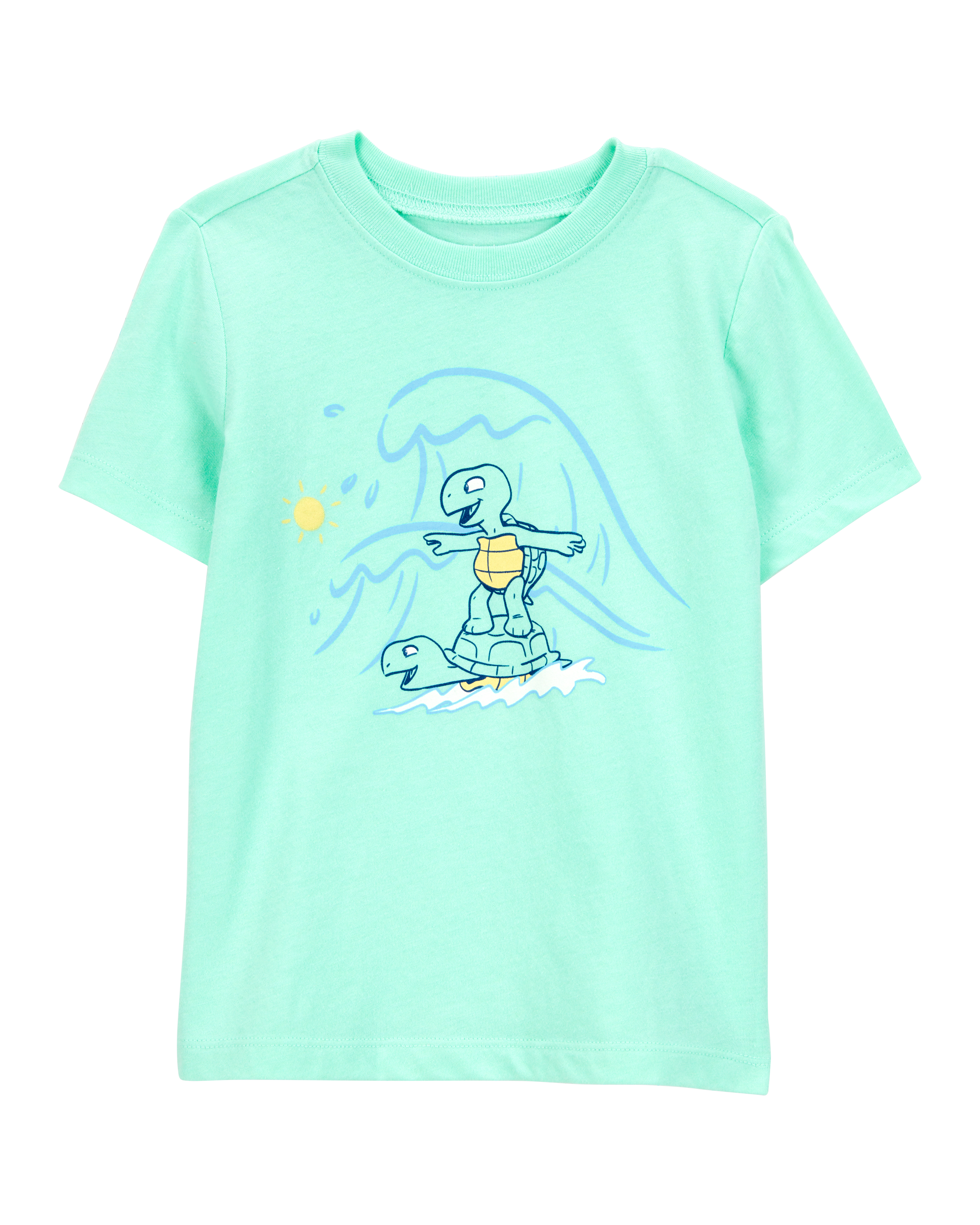 Toddler Boy Surfing Turtle Short-Sleeve Graphic Tee - Aqua