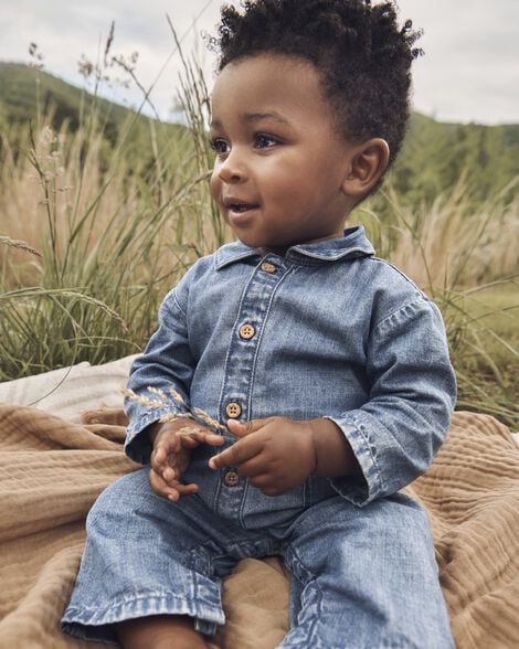 Product image 4 of Baby Organic Cotton Chambray Jumpsuit