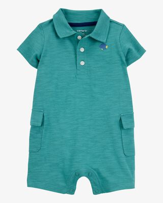 Product image 1 of Baby Polo Cotton Romper -Green