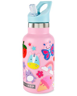 Product image 2 of Stainless Steel Canteen Bottle With Stickers - Pink