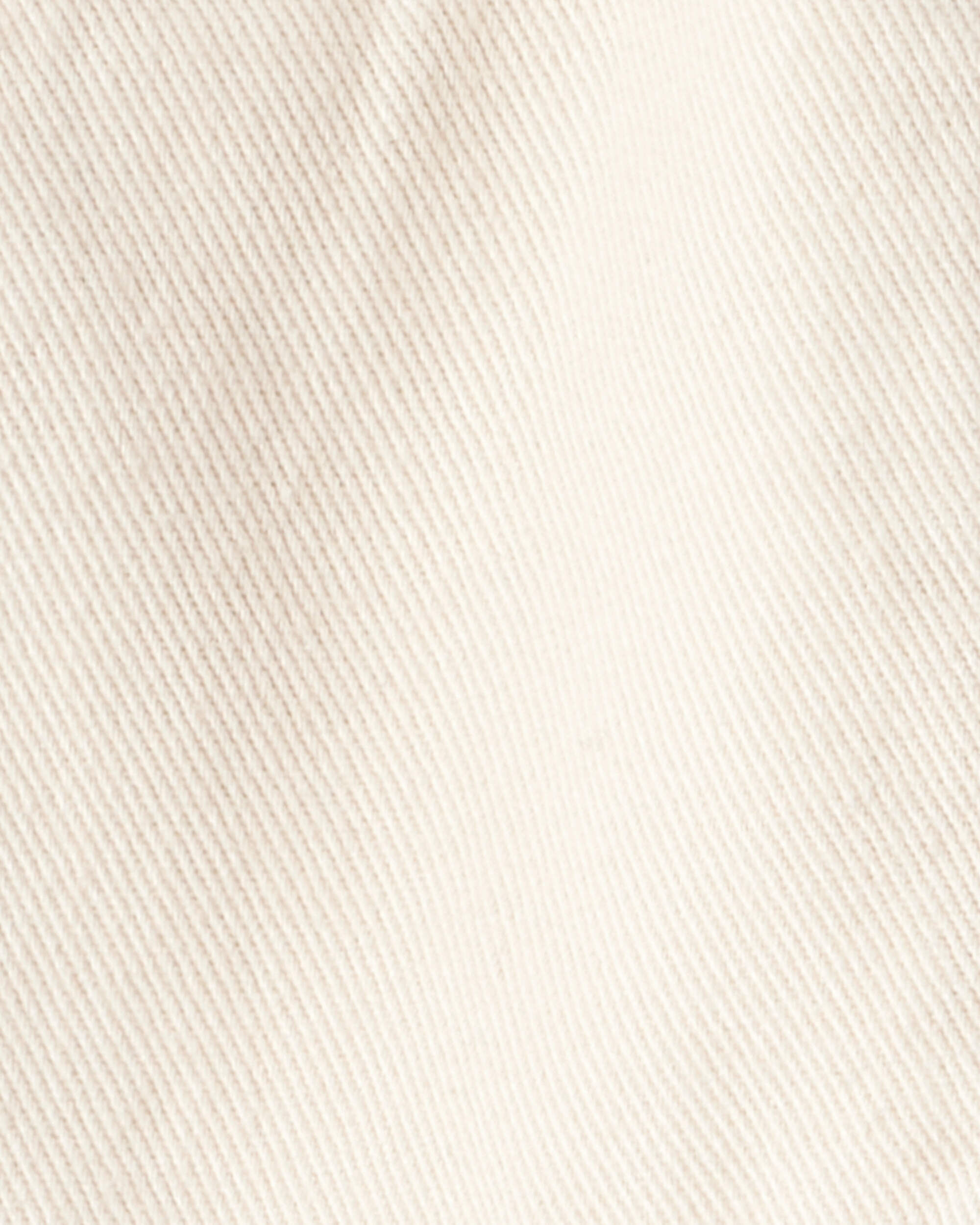 Baby Girl Cotton Cargo Joggers - Ivory