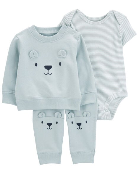 Product image 1 of Baby 3-Piece Bear Little Cardigan Set
