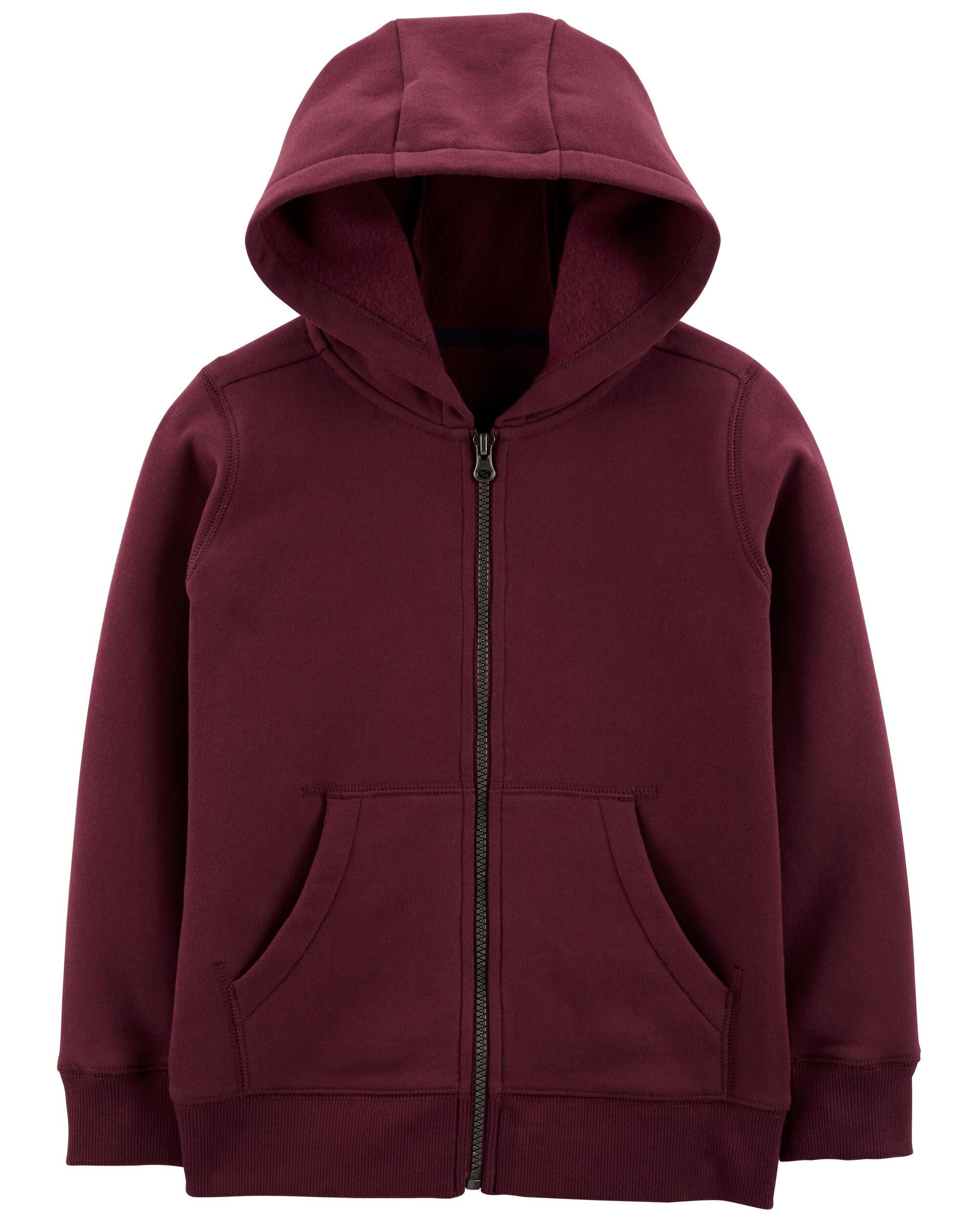 burgundy fleece hoodie