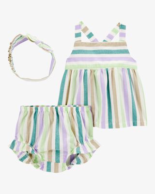 Product image 1 of Baby 3-Piece Striped Outfit Set