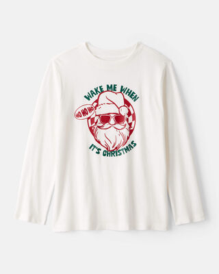 Boys Christmas Home Alone Long-Sleeve Graphic Tee - Cream