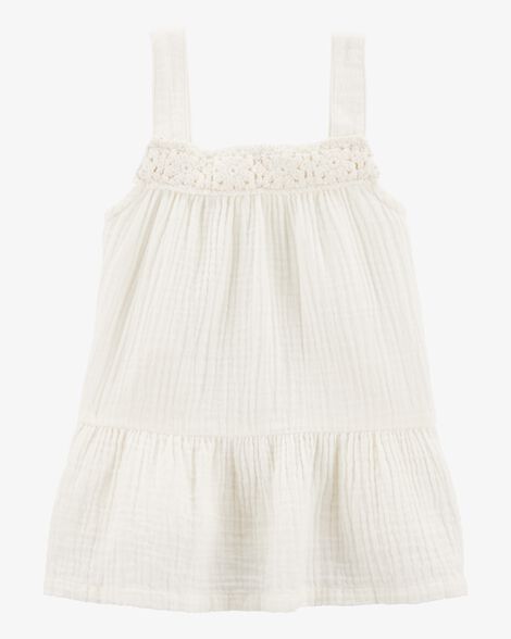  Product image 1 of Baby Gauze Eyelet Tank - Ivory