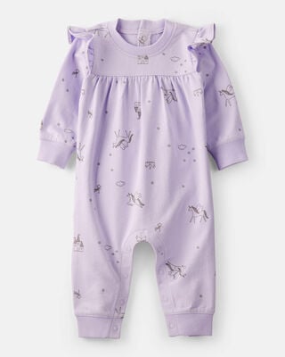 Baby Girl Heart Long-Sleeve Jumpsuit - Pink