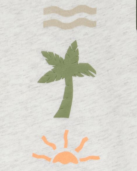  Product image 3 of Toddler Tropical Cotton Blend Short-Sleeve Tee - Heather