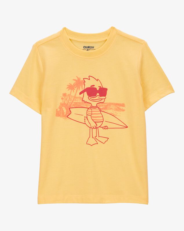 Product image 1 of Toddler Cali Sun Surfing Duck Short-Sleeve Graphic Tee - Yellow