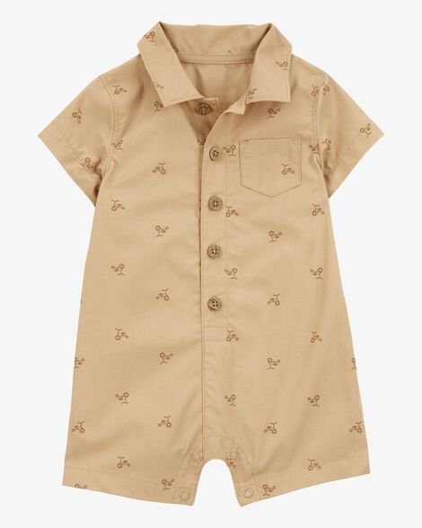  Product image 1 of Baby Button-Front Romper - Tan