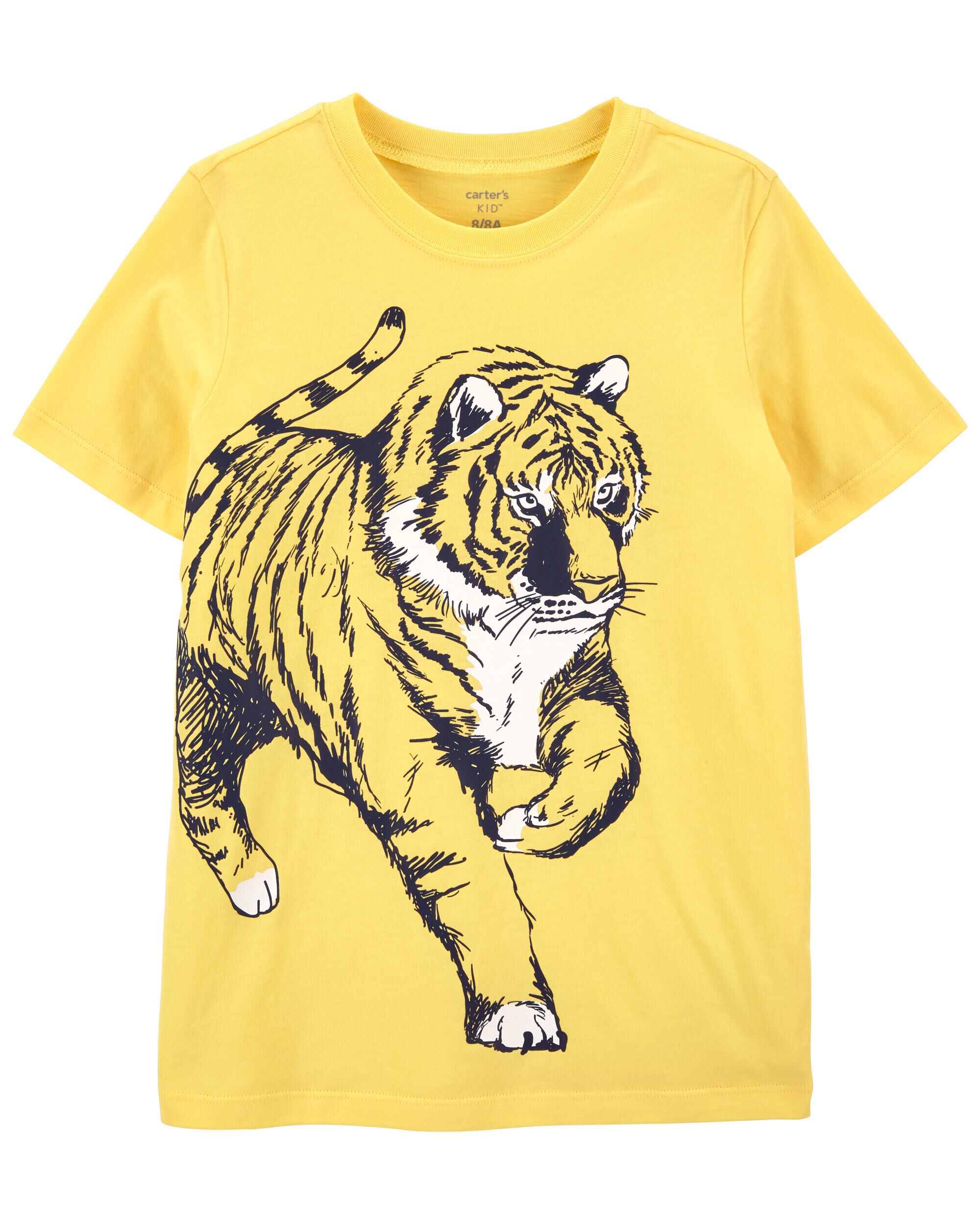 NWT Carter's Boys Tiger Tee Shirt Yellow many sizes 12,14 