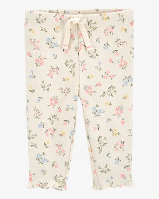 Product image 1 of Baby Floral Pull-On Pants - Ivory