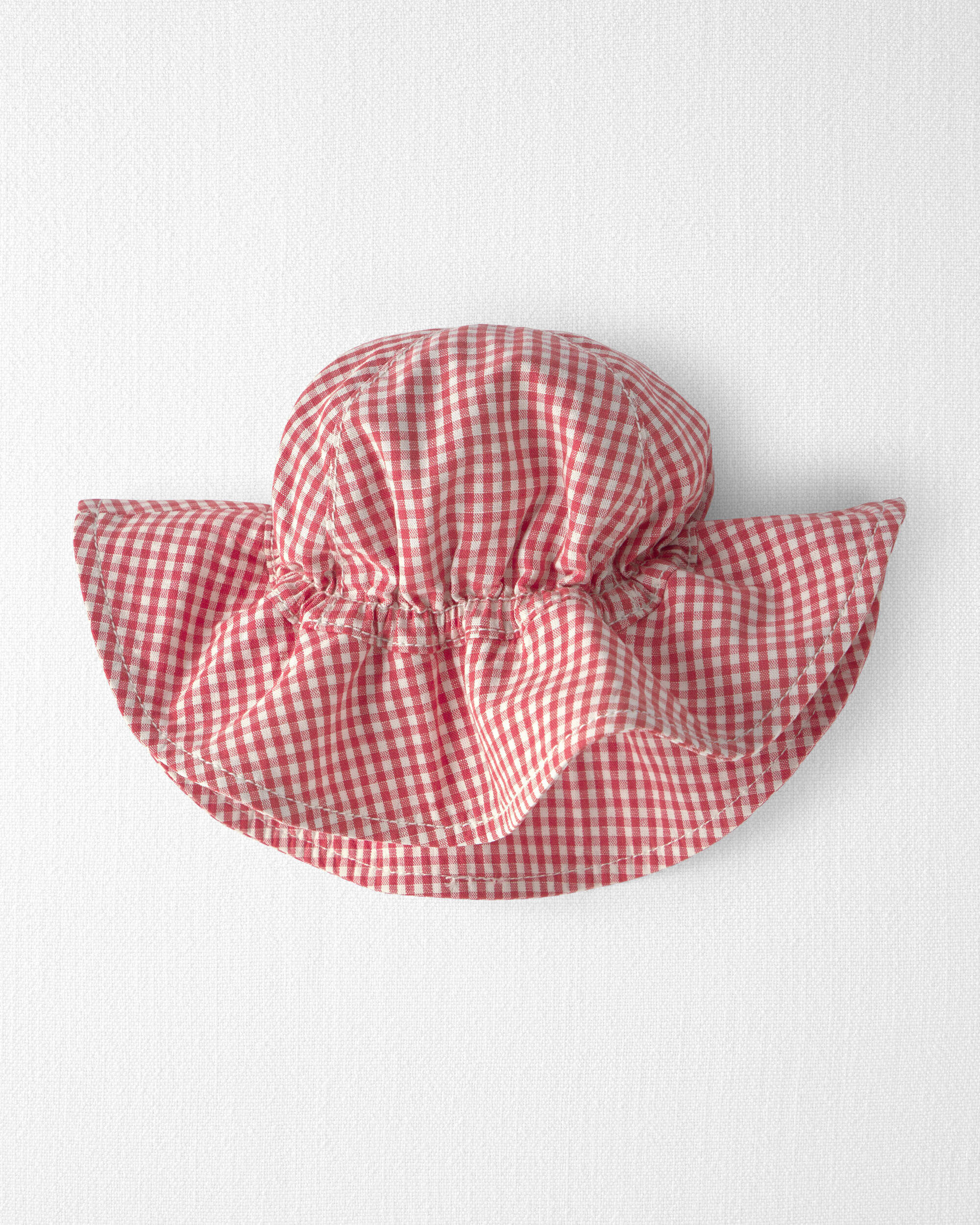 Little Planet Baby Girl Sunhat Made with Organic Cotton in Red Gingham 0-3M Red Gingham
