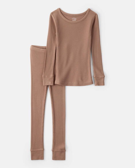 Product image 1 of Kid PurelySoft Long-Sleeve 2-Piece Pajamas - Brown