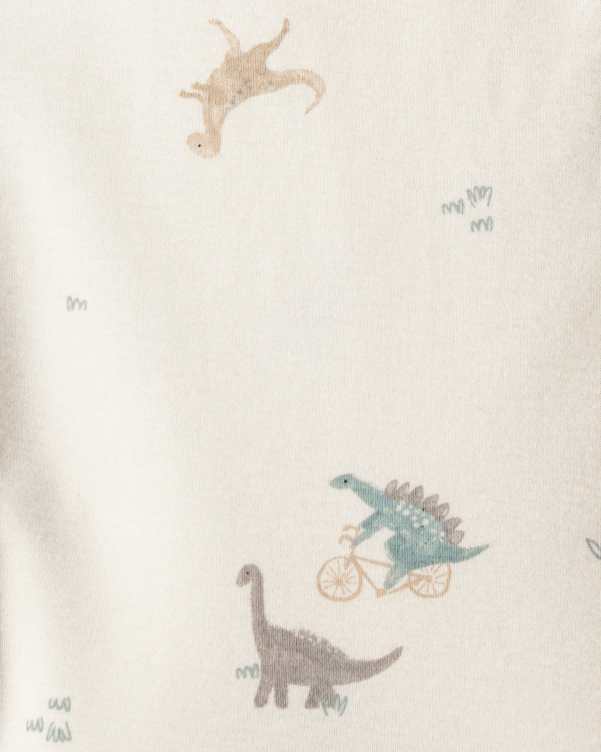Baby 3-Piece Quilted Dinosaur Little Vest Set - Green/Ivory