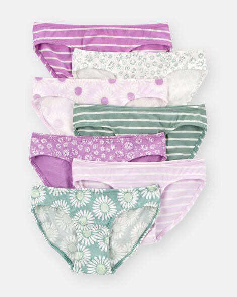 girls 7-pack floral bikini underwear