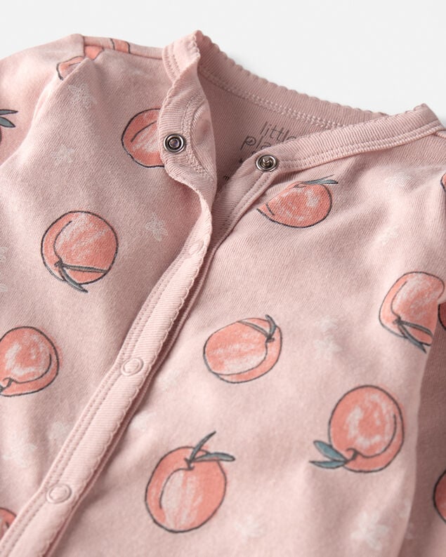 Product image 2 of Baby Organic Cotton Sleep & Play Pajamas in Peach Print