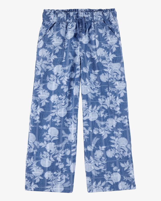 Product image 1 of Kid Floral Print Drawstring  Pants - Blue