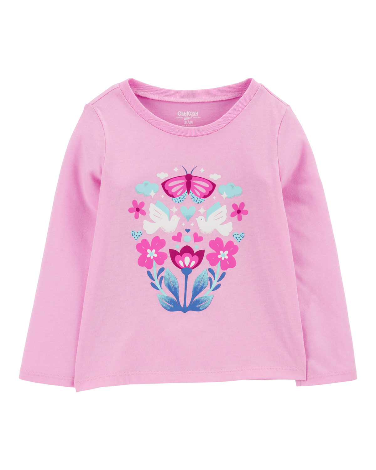 Toddler Butterfly-Print Long-Sleeve Graphic Tee - Pink - OshKosh | Carter's