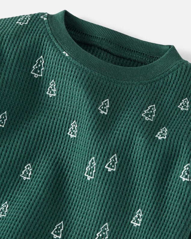 Product image 2 of Toddler Christmas Tree Print Waffle Knit Pajamas Made with Organic Cotton