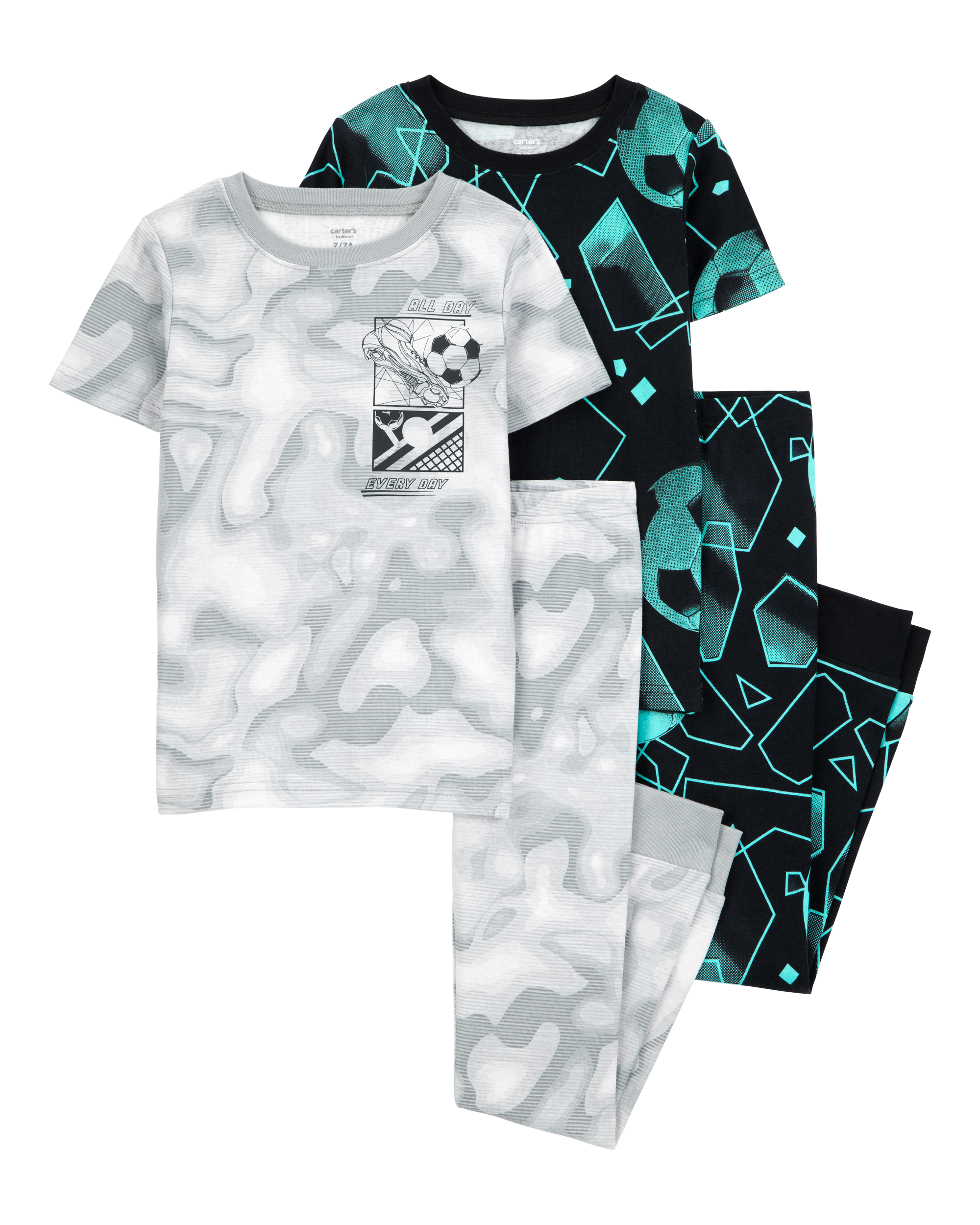 Kid 4-Piece Sports Cotton Pajamas