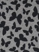 Black - Kid Butterfly Print Mock Neck Long-Sleeve Dress, Selected