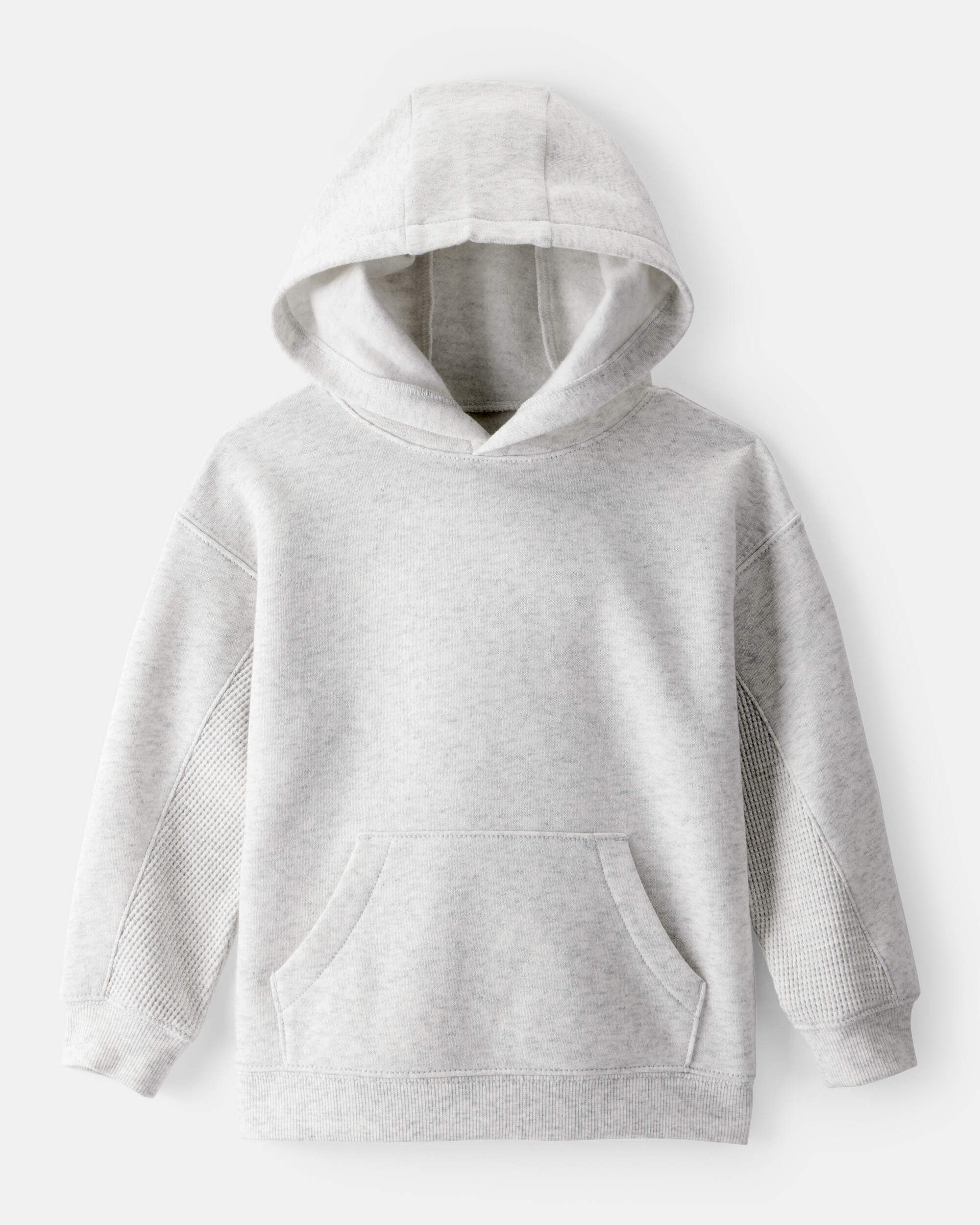 Toddler Boy Solid Fleece Long-Sleeve Hoodie - Grey