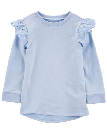 Toddler French Terry Eyelet Ruffle Top