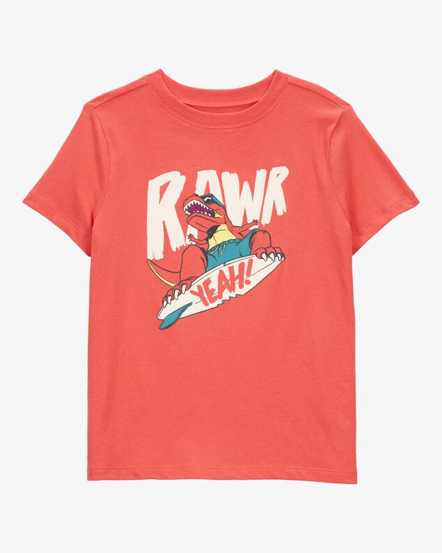 Product image 1 of Boys Dinosaur Skateboard Graphic Tee - Orange