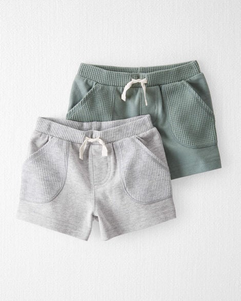  Product image 1 of Baby 2-Pack Organic Cotton Waffle Knit Shorts
