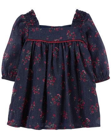 Baby Floral Print Chiffon Babydoll Dress