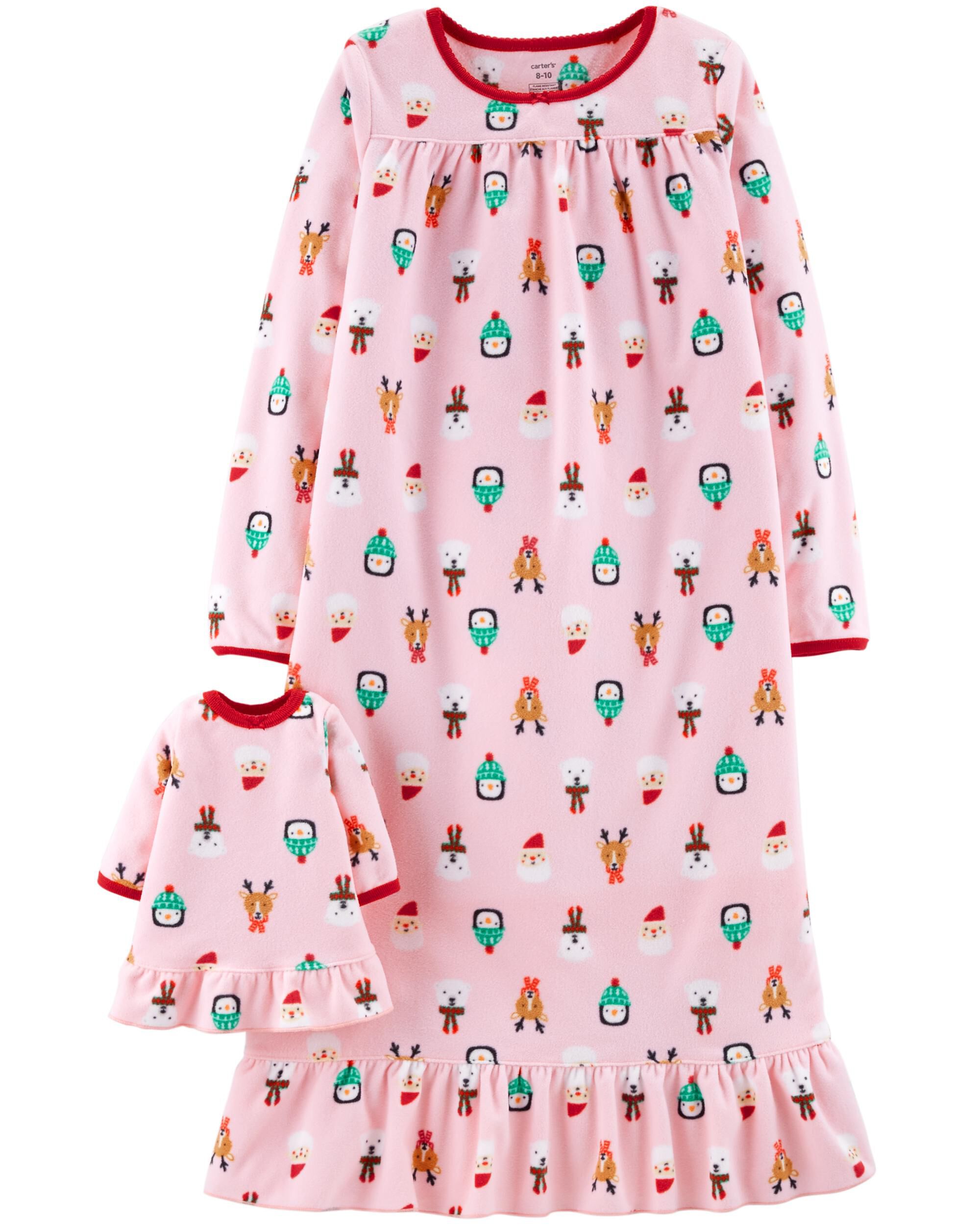 girl and doll matching christmas dresses