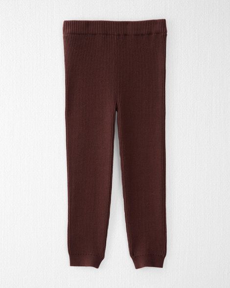  Product image 2 of Toddler Organic Cotton Sweater Knit Rib Leggings in Deep Burgundy