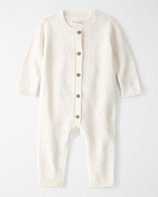 Product image 1 of Baby Organic Cotton Sweater Knit Pointelle Jumpsuit
